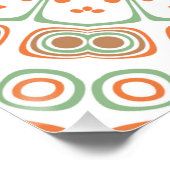 Poster Motif de mandala moderne orange et vert (Coin)