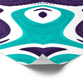 Poster Motif de mandala moderne turquoise et violet (Coin)