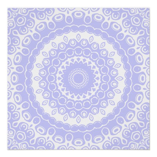 Poster Motif de mandala Rêve de pervenche (Devant)