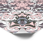 Poster Motif de mandala rose gris et blanc (Coin)