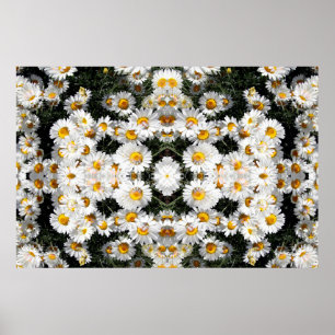 Poster Motif de marguerites Kaleidoscope