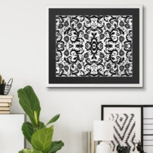 Poster Motif de mariage Damask Swirl 2