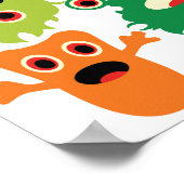 Poster Motif de Monstres colorés et amusants (Coin)