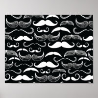 Motif de Moustache Noir et Blanc Hipster Branché