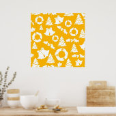 Poster Motif de Noël jaune (Cuisine)