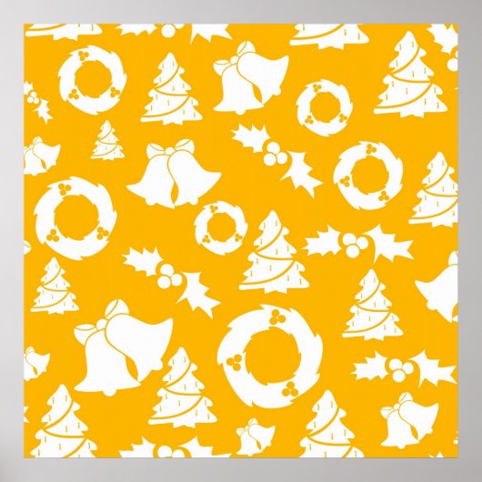 Poster Motif de Noël jaune (Devant)