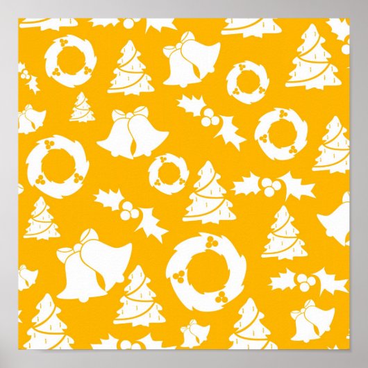 Poster Motif de Noël jaune (Devant)