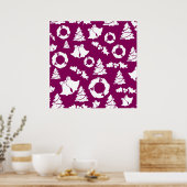 Poster Motif de Noël pourpre (Cuisine)