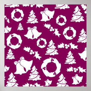 Poster Motif de Noël pourpre