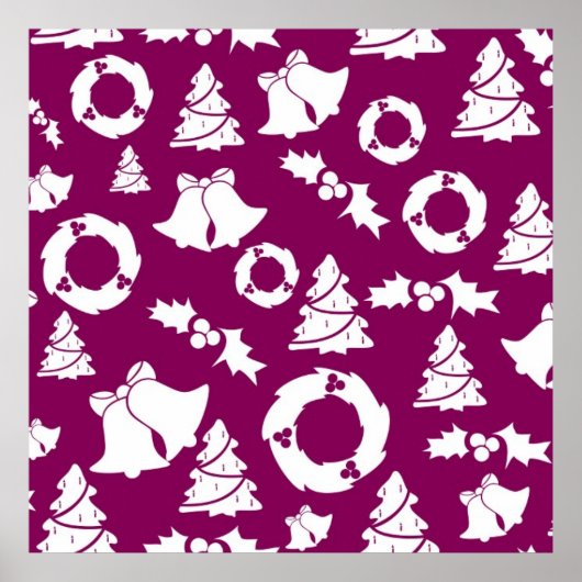 Poster Motif de Noël pourpre (Devant)