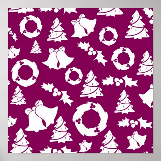 Poster Motif de Noël violet (Devant)