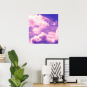 Poster Motif de nuages de nébuleuse rose Abstrait (Bureau à domicile)