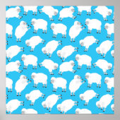 Poster Motif de nurserie bleu pour compter les moutons (Devant)