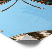 Poster Motif de papillon de pensée bleu (Coin)