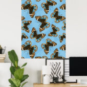 Poster Motif de papillon de pensée bleu (Bureau à domicile)