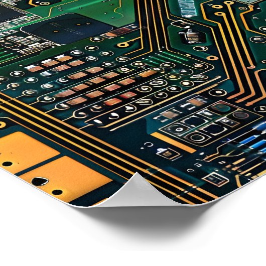 Poster Motif de PCB complexe (Coin)