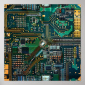 Poster Motif de PCB complexe (Devant)