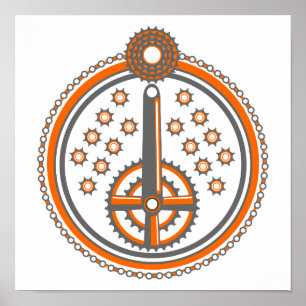 Poster Motif de pièces de vélo