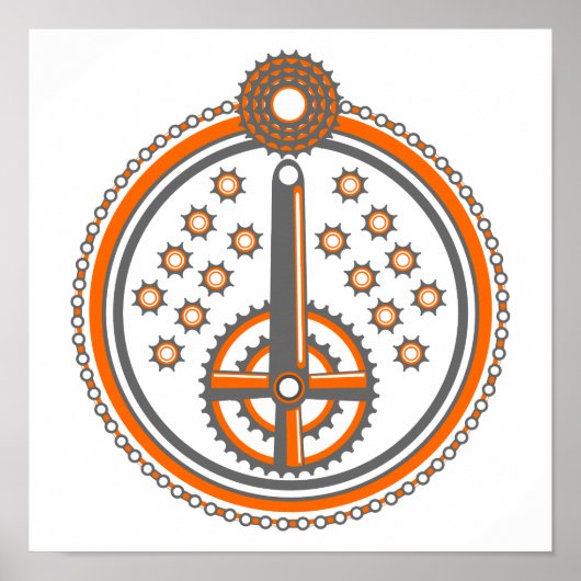 Poster Motif de pièces de vélo (Devant)