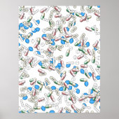 Poster Motif de pilules saupoudrées (Devant)