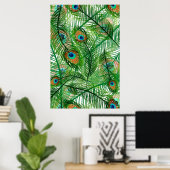 Poster motif de plumes de paon (Bureau à domicile)