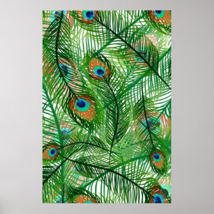 Poster motif de plumes de paon