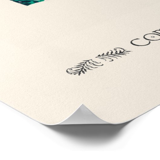 Poster Motif de pochoir botanique en Art Nouveau (Coin)