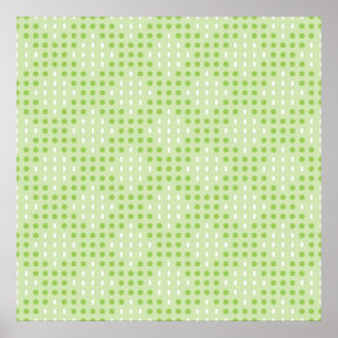 Poster Motif de points et d'ovales verts plats