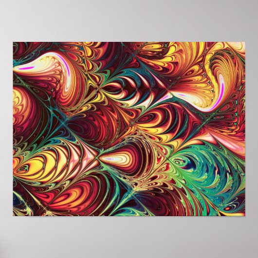 Poster Motif de poisson fractal (Devant)