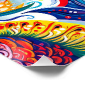 Poster Motif de poisson multicolore (Coin)