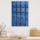 Poster Motif de porte en fer bleu, Cuba (Cuisine)