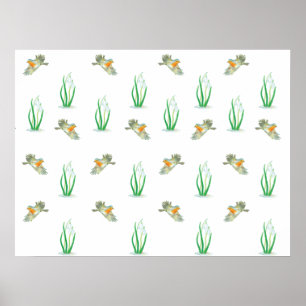 Poster Motif de printemps Red Robin Birds et Snowdrops
