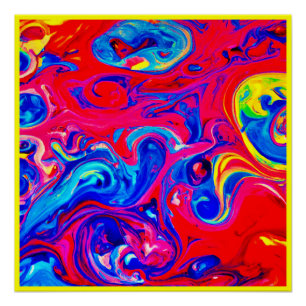 Poster Motif de projection de couleur vive