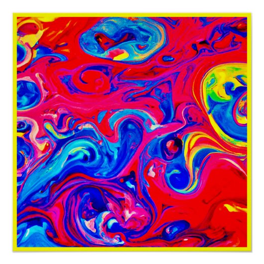 Poster Motif de projection de couleur vive (Devant)