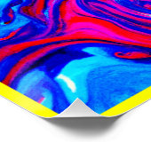 Poster Motif de projection de couleur vive (Coin)