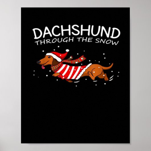 Poster Motif de pull de Noël pour Dachshunds T-Shi classi (Devant)