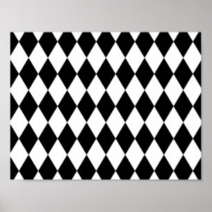 Poster Motif de réglisse noir et blanc