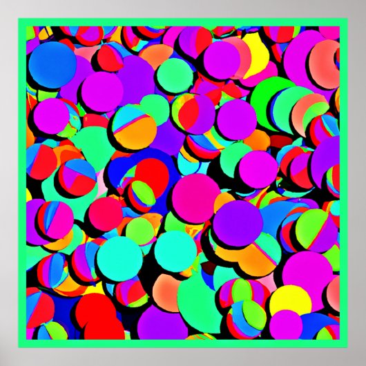 Poster Motif de renouveau rétro et coloré (Devant)