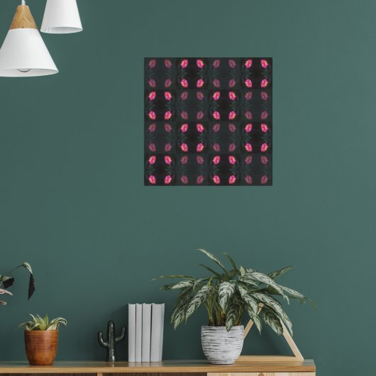 Poster Motif de roses roses (Salon 1)