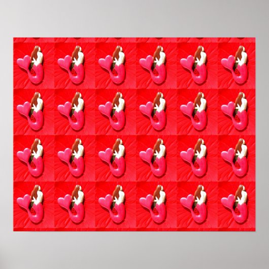 Poster motif de sirènes à queue rouge (Devant)