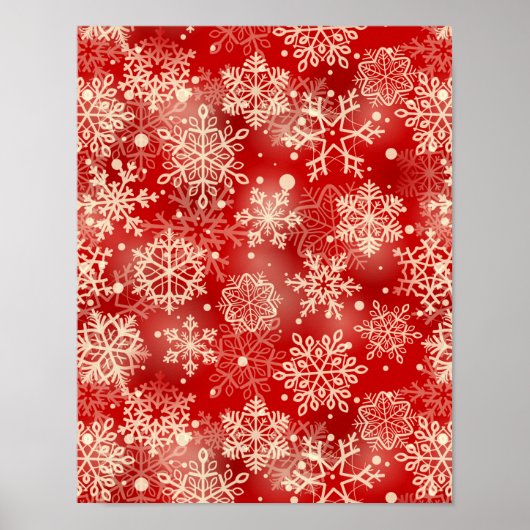 Poster Motif de snowflakes (Devant)