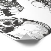 Poster Motif de squelette carrelé (Coin)