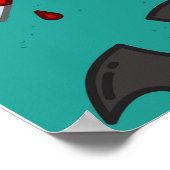 Poster Motif de style plat Halloween Turquoise. (Coin)