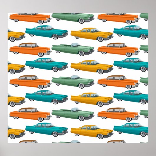 Poster Motif de style Retro Car Fifties (Devant)