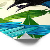 Poster Motif de surface avec des fruits à la papaye, feui (Coin)