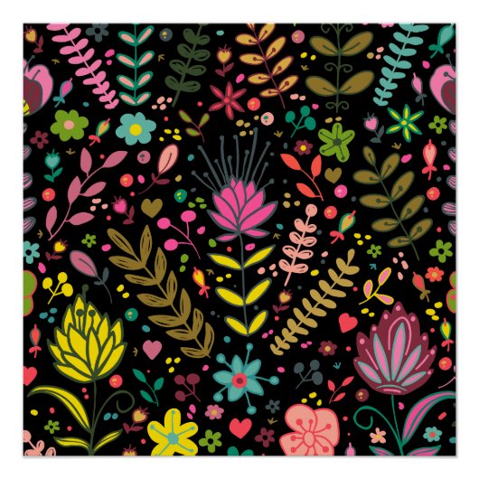 Poster Motif de surface Florale - Papier peint Fleurs Des (Devant)