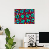 Poster Motif de tache turquoise (Bureau à domicile)