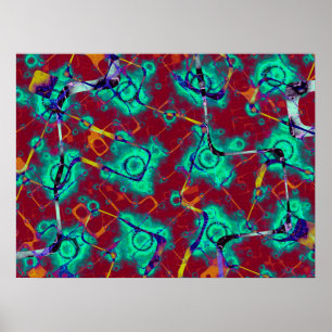 Poster Motif de tache turquoise