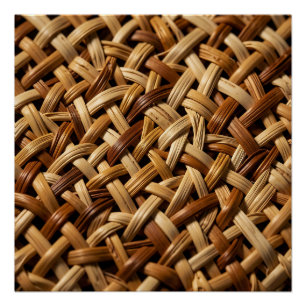 Poster Motif de texture de tressage en osier de rotin nat