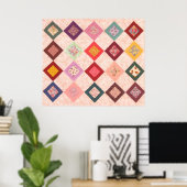 Poster Motif de tissus colorés (Bureau à domicile)